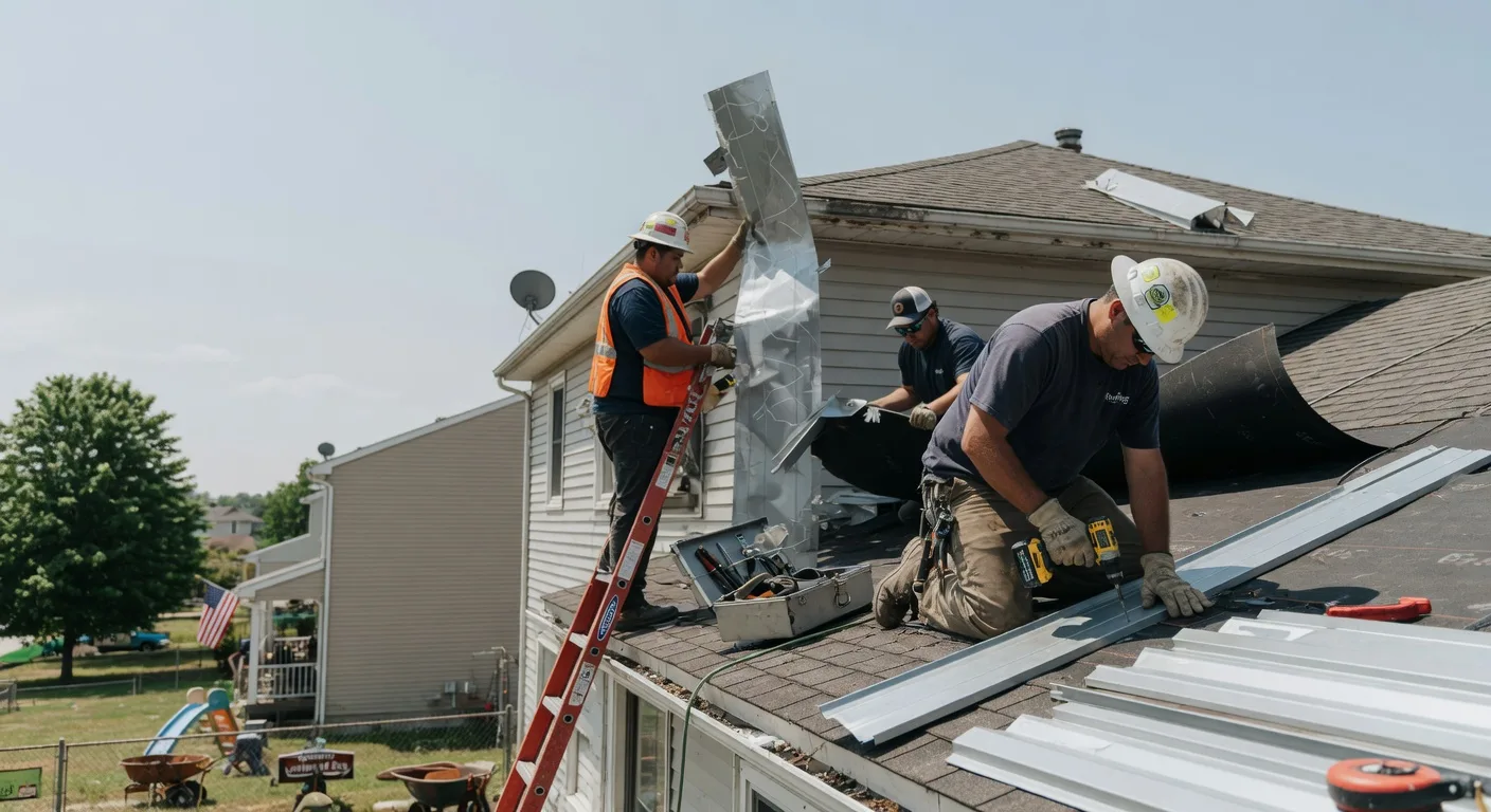 Storm Damage Metal Roof Repair in Holland, NY